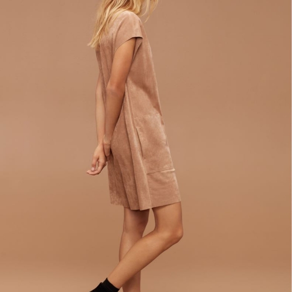 Wilfred Free Nori Dress Faux Suede Aritzia - Picture 3 of 8